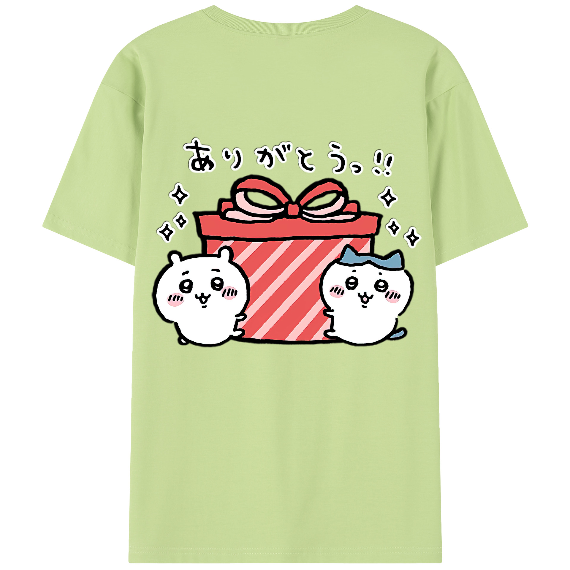 （画像用） ちいかわ ハチワレ Chii-kawa hachiware 綿100％半袖Tシャツ（背面プリント）